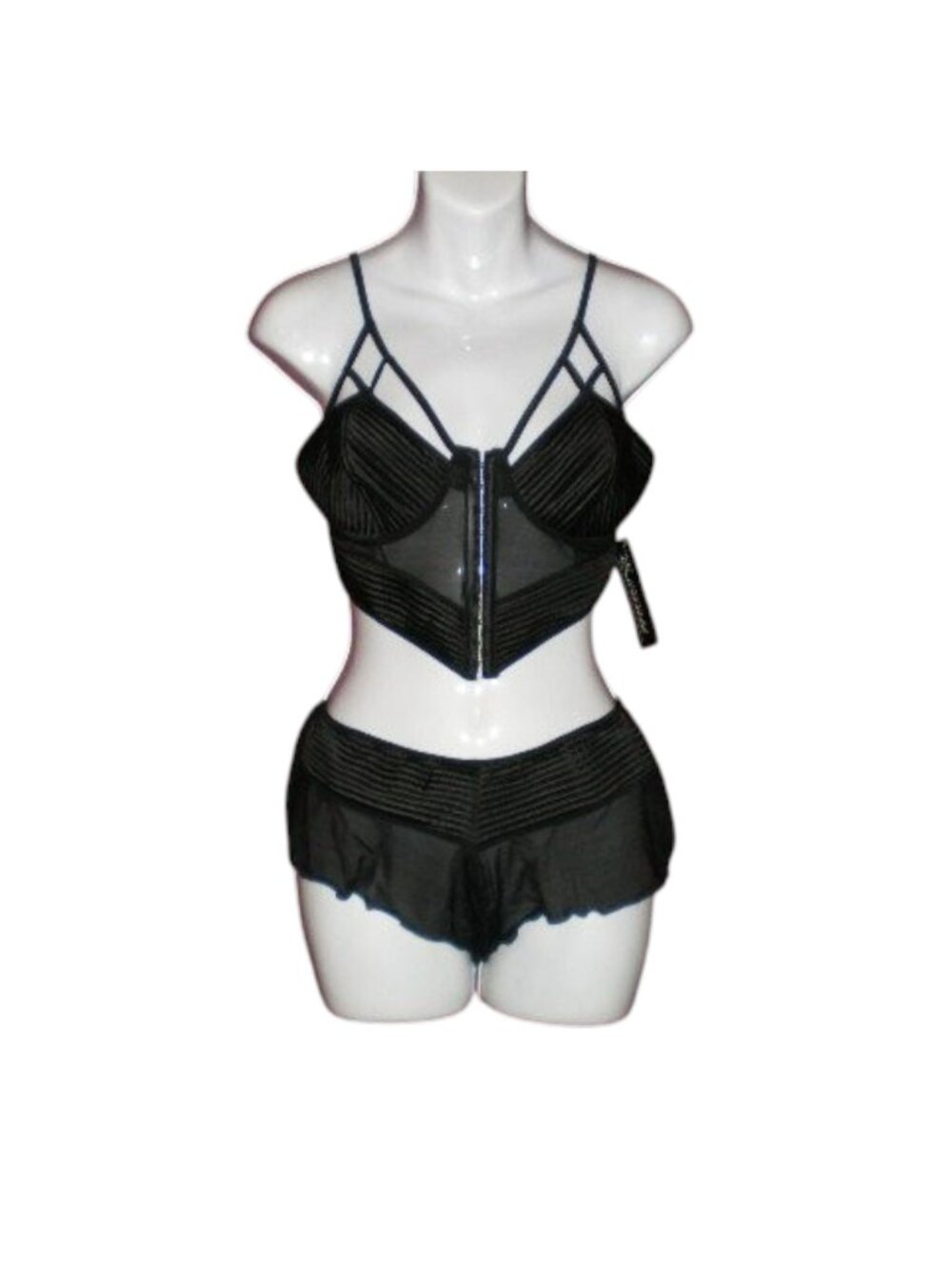 NWT Escante 37081 Black 2 piece bra and knicker set size Medium